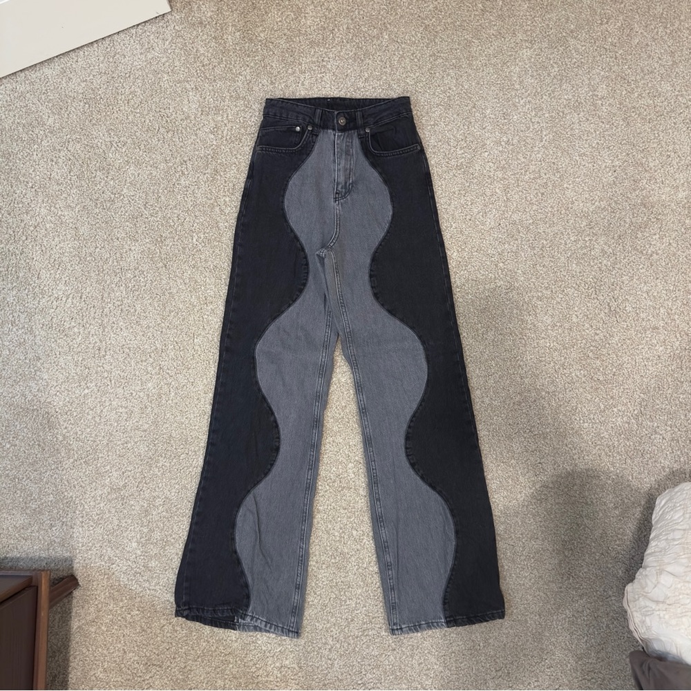 Two-Tone Black and Gray Jeans